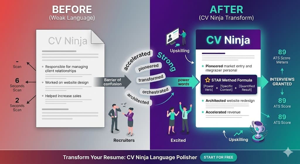 50 Power Words That Transform Your Resume (With Before & After Examples)