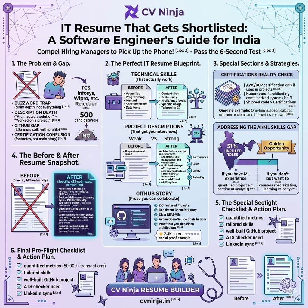 IT Resume That Gets Shortlisted: A Software Engineer's Guide for India