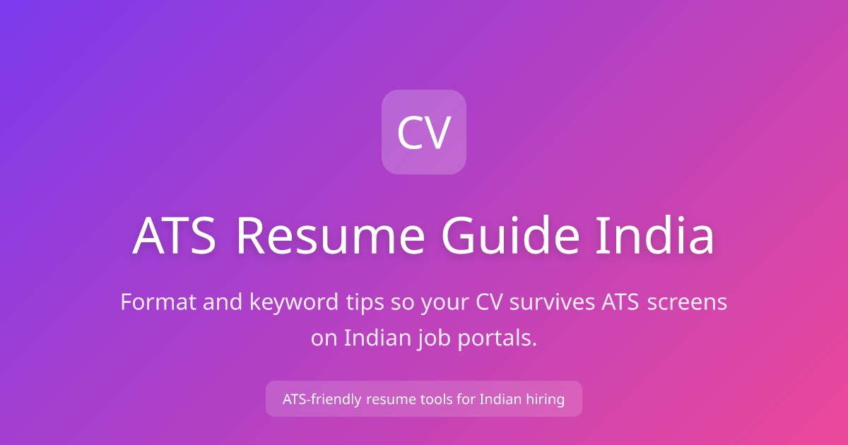 ATS Resume Guide India | CV Ninja