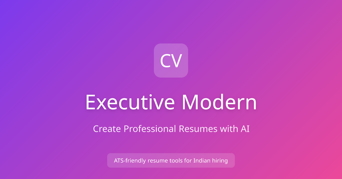 Executive Modern Resume Template